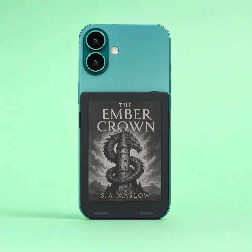A black Snug Mini on the back of a teal iPhone